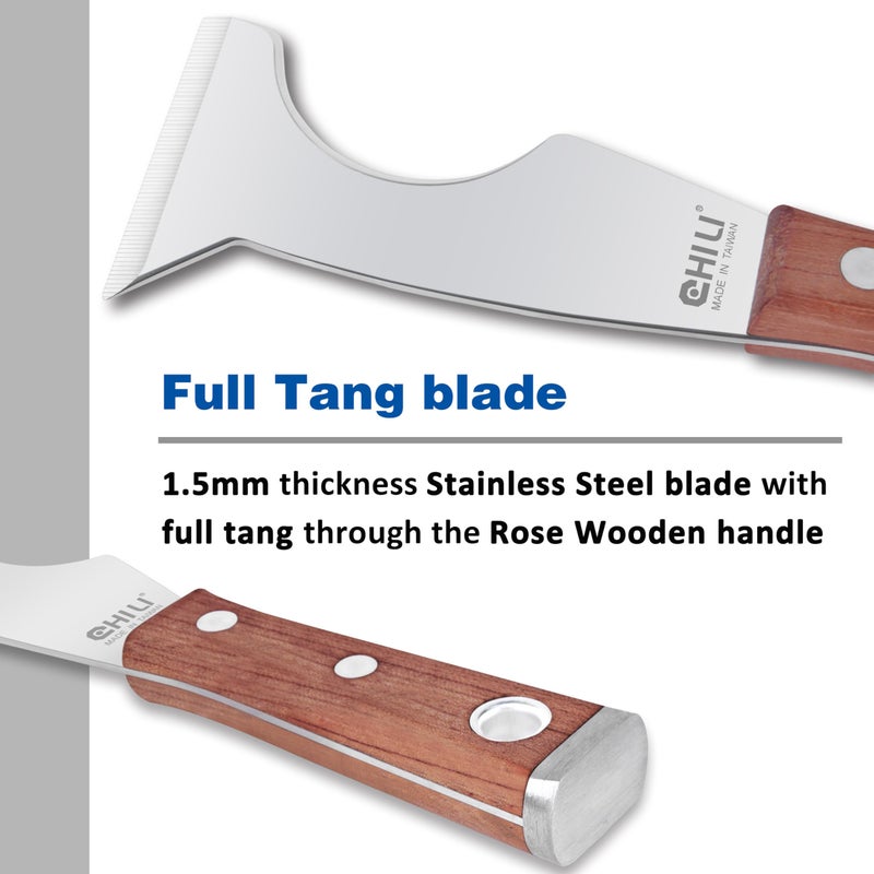 CHILI Tools 2PC. 5 IN 1 Stainless Steel Paint Scraper With Wooden Handle Hammer End, Made In Taiwan - Image 4